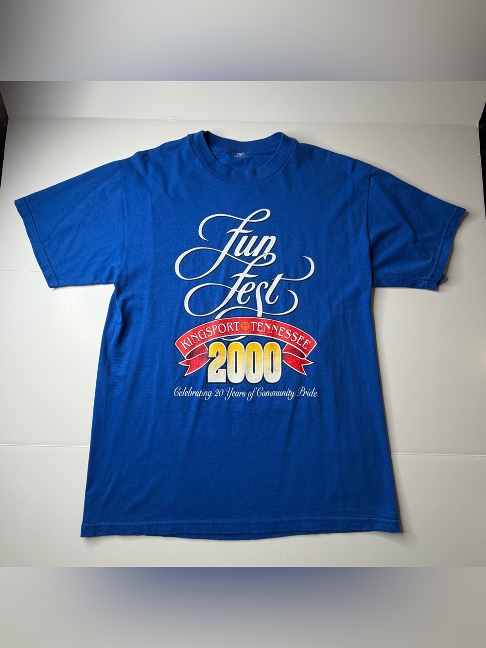Vintage 2000 Vintage Kingsport Funfest Blue Graphic T-Shirt Sz L